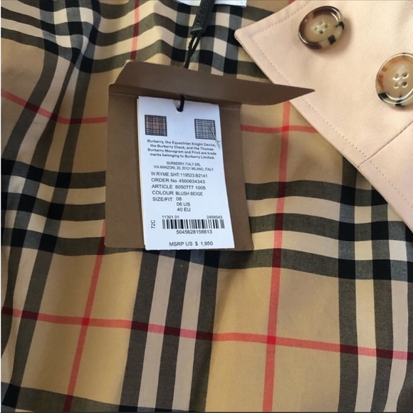 Burberry Gabardine Coat- Beige/ Blush - Picture 2 of 11
